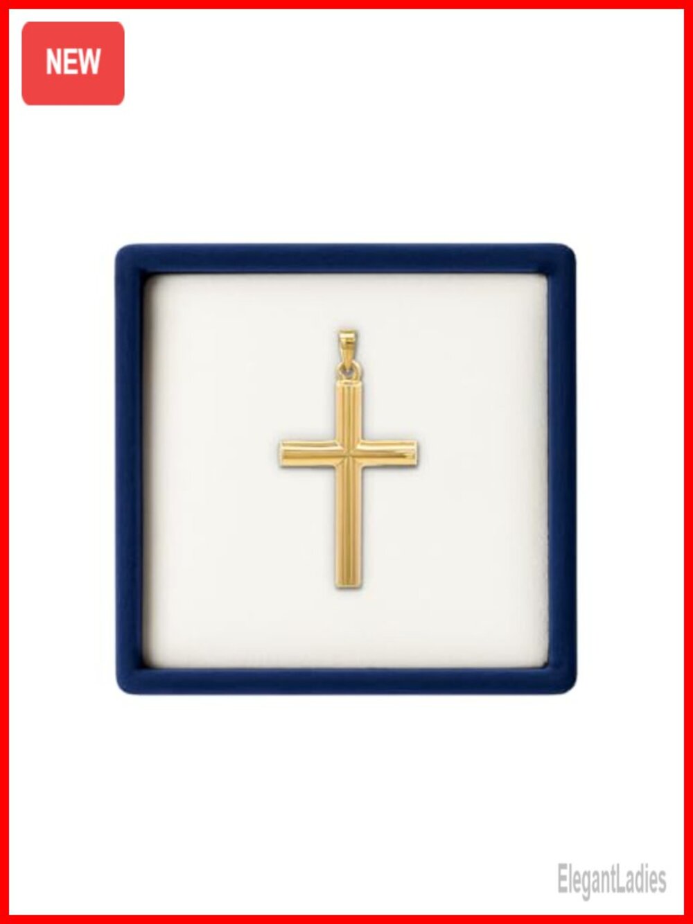 14K Gold Tube Cross Pendant Double-Bonded Handcrafted USA